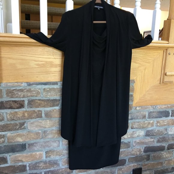 Jones Wear Black Cowl Neck Dress & Jacket